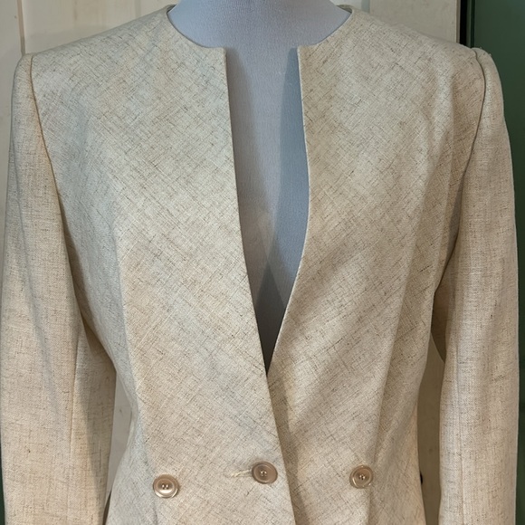 NOSWT 1950s Park Square Fitted Blazer Vintage MCM Hourglass Figure Linen look - Picture 2 of 6